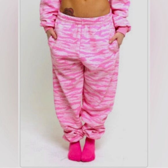 COPY - Assholes Live Forever Pink Zebra Print Pink Sweatpants NWT - Picture 1 of 1